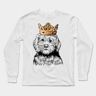 Goldendoodle Dog King Queen Wearing Crown Long Sleeve T-Shirt